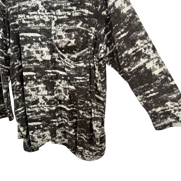 Moonlight by Y & S Large Wearable Art to Wear Black Gray Knit Blouse Shirt Top - Picture 5 of 6